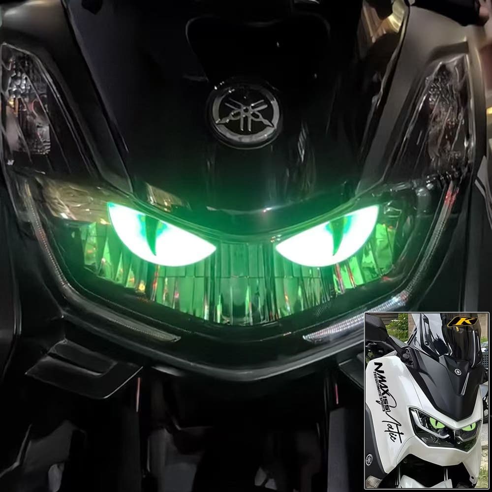 Para Yamaha NMAX AEROX SNIPER MIO Motocicleta Farol Adesivos Decorativos Em Fluorescente 1 Par