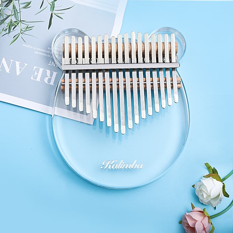 (Novo!!!) 17 Teclas Kalimba Transparente Urso Cristal Kalimba Piano Música Instrumento Acústico Dedo Polegar Acrílico