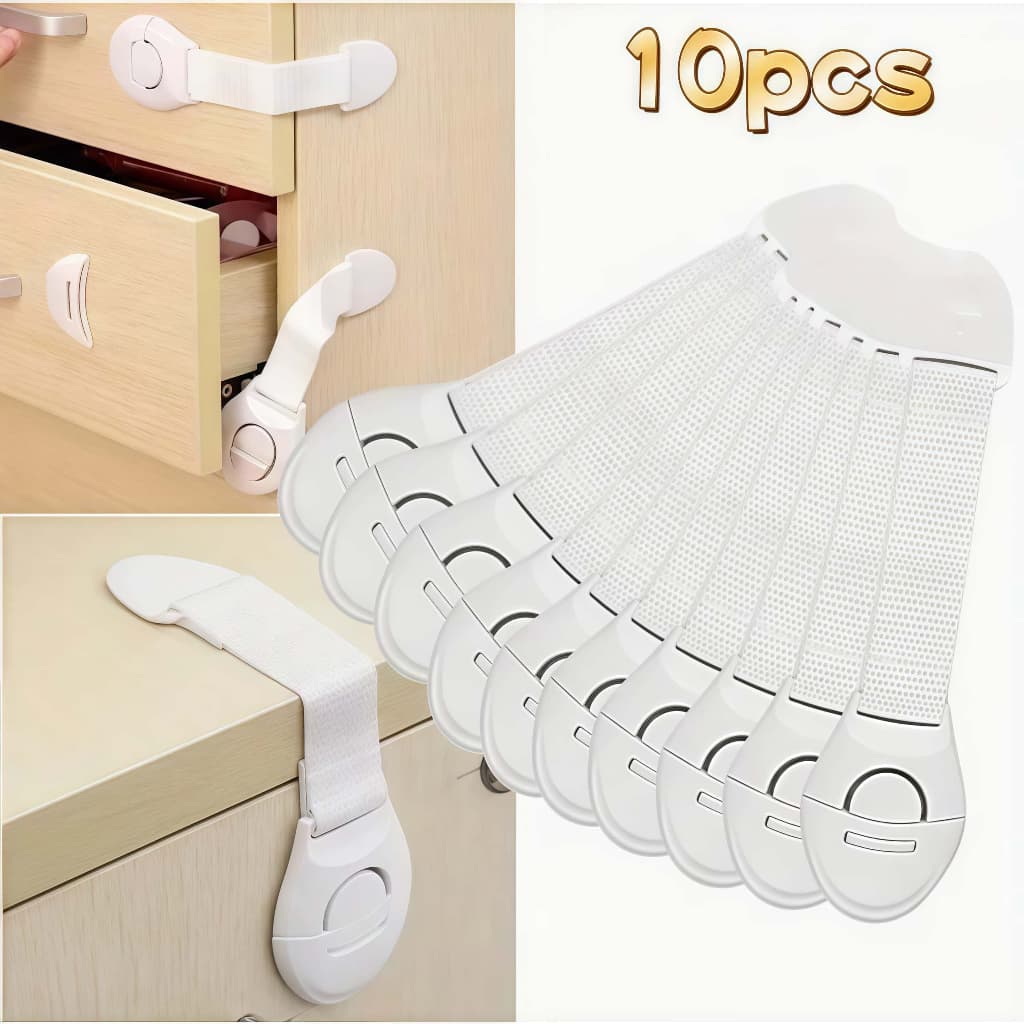 Kit 10 Und Trava Gaveta Armario Segurança Protetor Protecao Bebe Branco