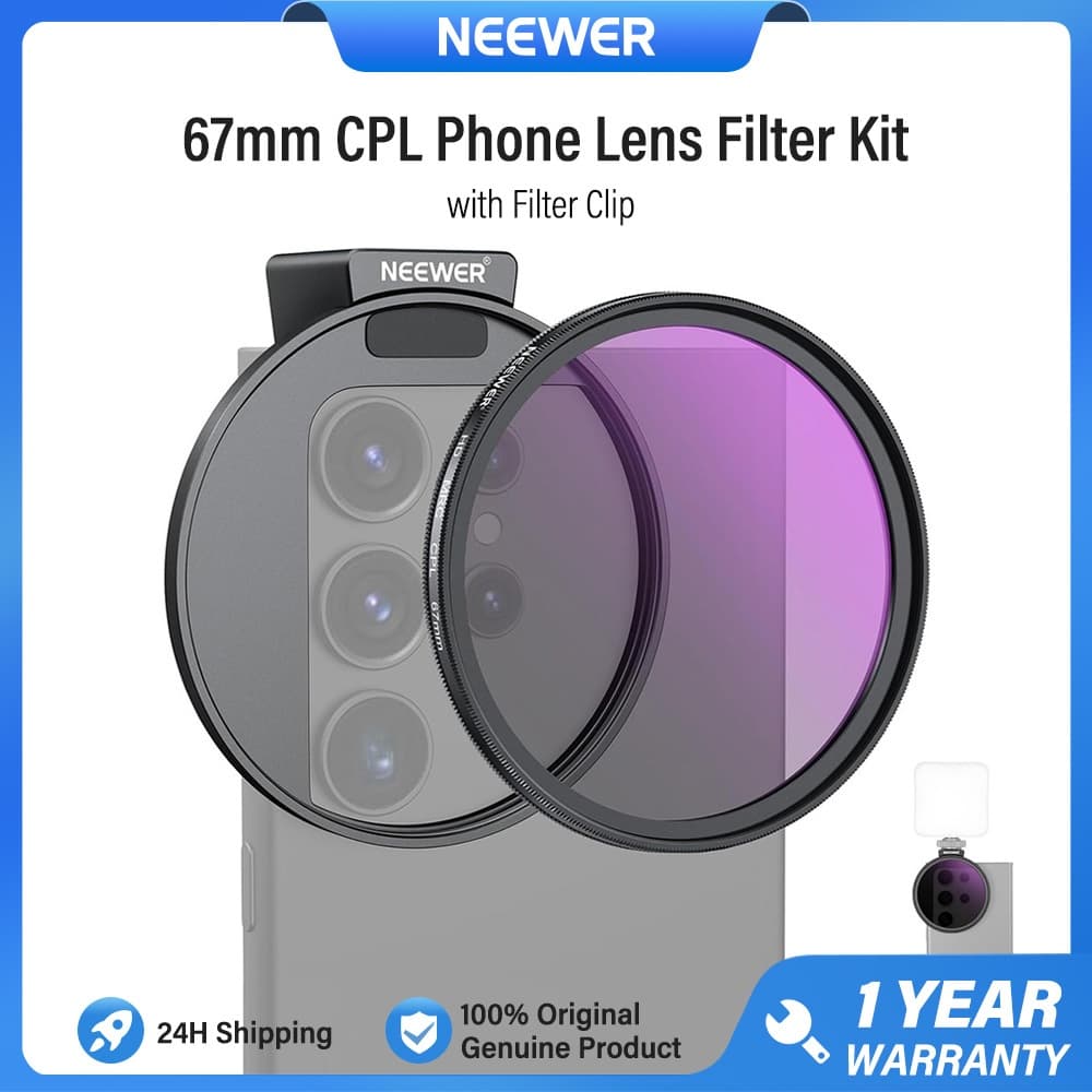 Filtro NEEWER 67 Mm HD CPL E Clipe De Telefone Com Sapata Fria , Compatível A Série S24