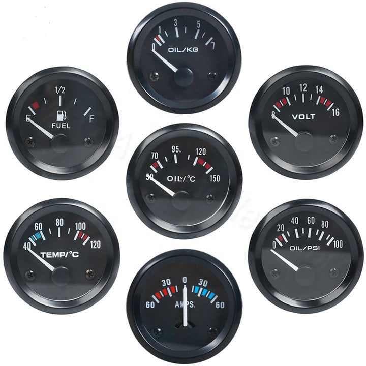 Medidor Universal De Temperatura Da Água De 52mm , Do Óleo , Pressão De Nível Voltímetro , De Amperímetro Para Carro