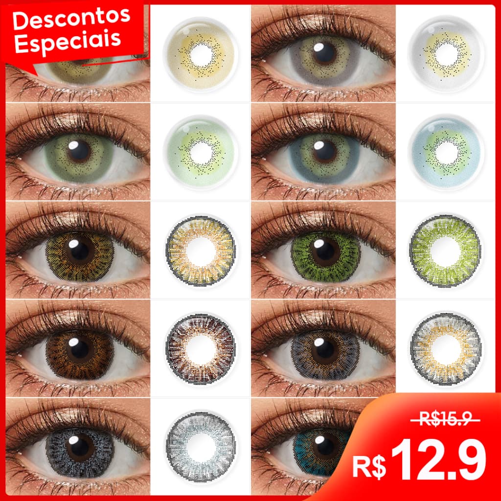Lentes De Contato Coloridas 2pcs Contatos Coloridos