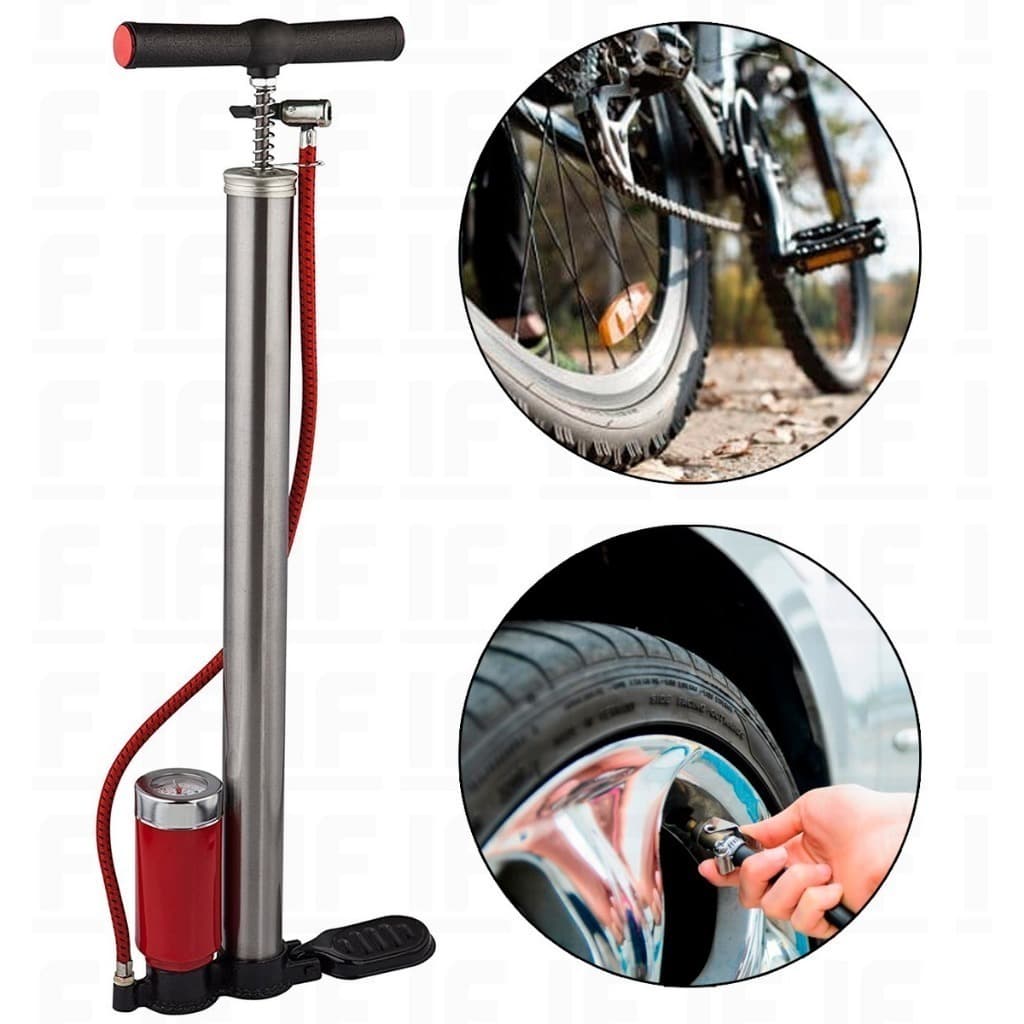 Bomba De Ar Manual Com Medidor 150 Psi Motocicleta Bicicleta Carro Pneu BT-AX103