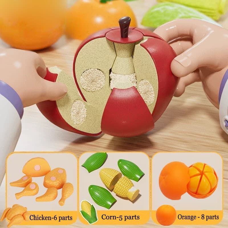 Brinquedos De Comida Infantil Fingem Brincar De Frutas Para Crianças , Brinquedo De Corte Atividades Pré-Escolares Cozin