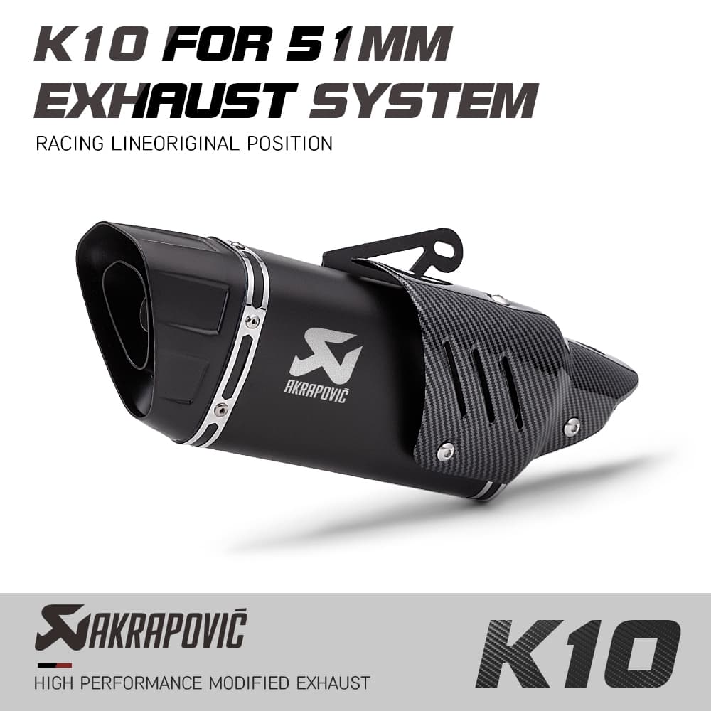 Silenciador De Escape De Motocicleta , Akrapovic Para Ninja Z400 250 Z900 ZX6R R6 MT07 PCX K10