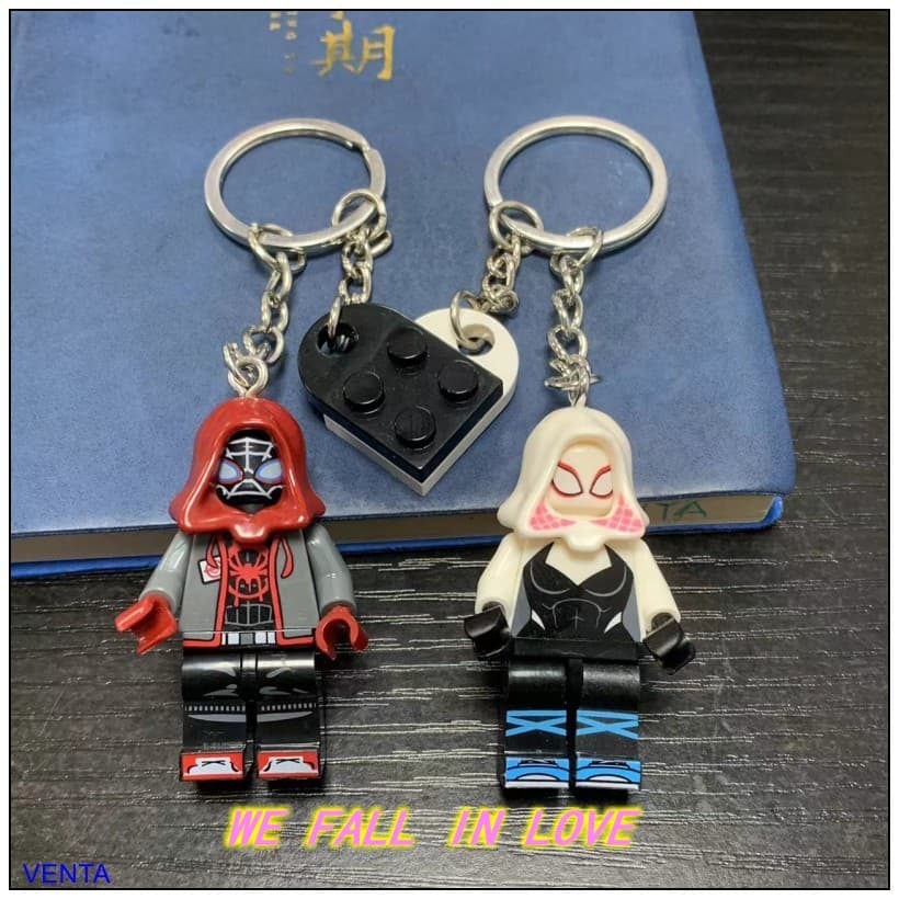 Compatível Com LEGO Spider-Man Miles Gwen Chaveiro Casal Mochila Pingente Pequeno Presente (PY)