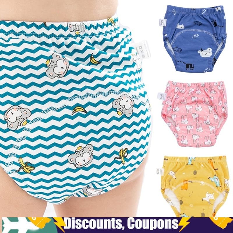 Fraldas Para Bebês/Calças De Aprendizagem Treinamento De Algodão Laváveis Respiráveis