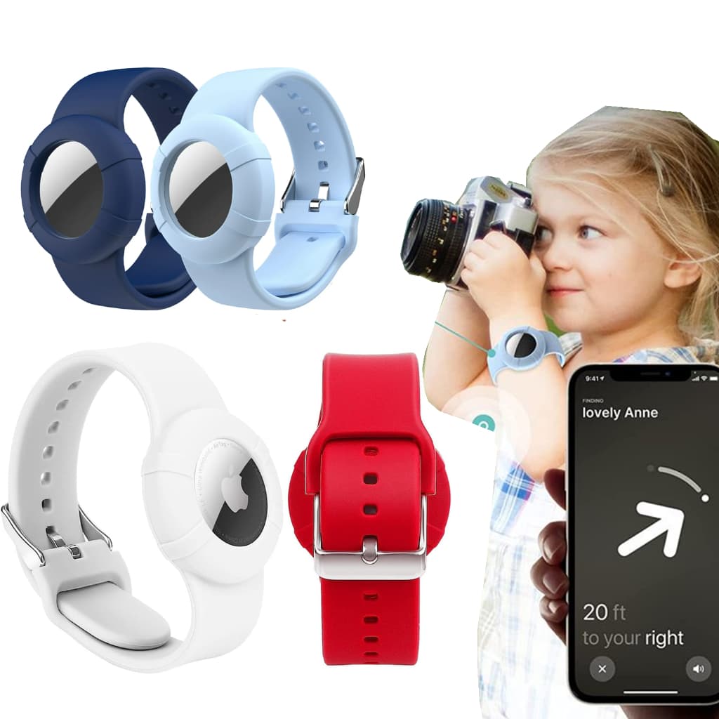 Capa de AirTag para crianças, protetora AirTag, Air Tag de silicone, suporte de pulseira crianças, crianças, bebê