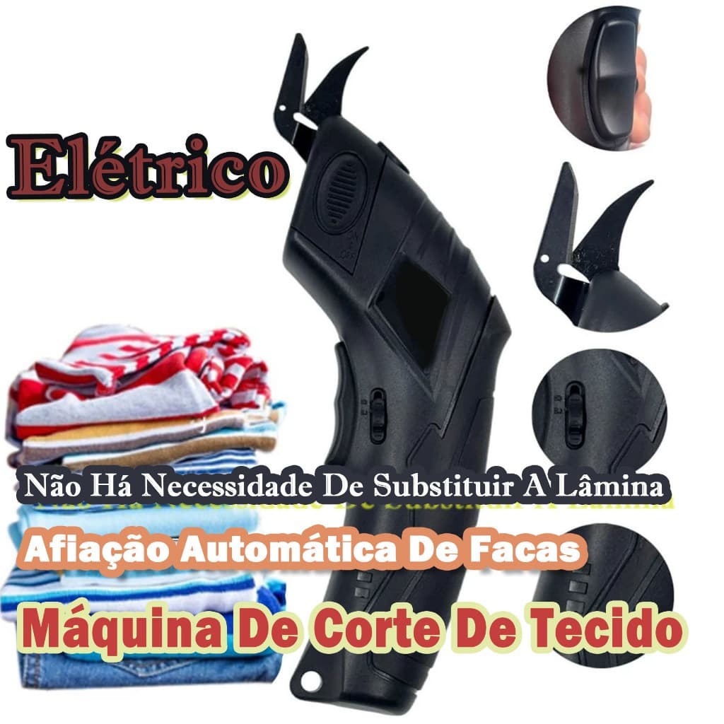 Tesoura De Tecido Elétrica Recarregável 2000mah Usb Para Cortar Tecido
