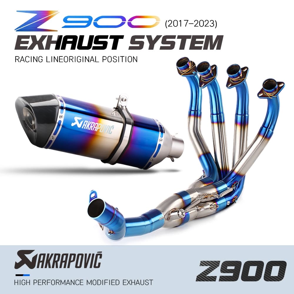 Para Kawasaki Z900 2017-2023 Sistema De Escape Deslizamento No Tubo Opcional 51MM Ou Interface Ligação Frontal Da Motoci