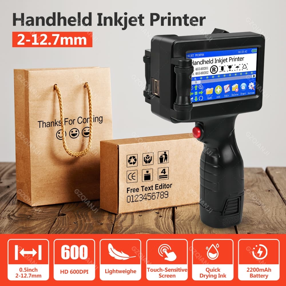 Impressora Jato De Tinta Portátil INKP05 Com Cartucho Preto 12.7 Mm Meio Polegada Cartucho de tinta individual