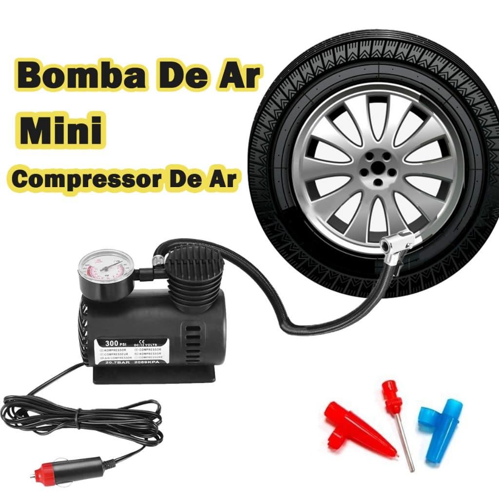 Compressor De Ar Portátil Para Carro Adequado Para Pneus De Carro, Motocicletas, Bicicletas, Colchões E Bolas