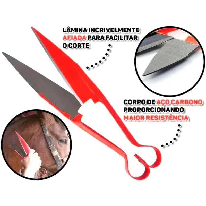 Tesoura Para Poda e Tosa Aparar Crinas Tosquia Jardim Cavalos Ovelhas Tipo Mola