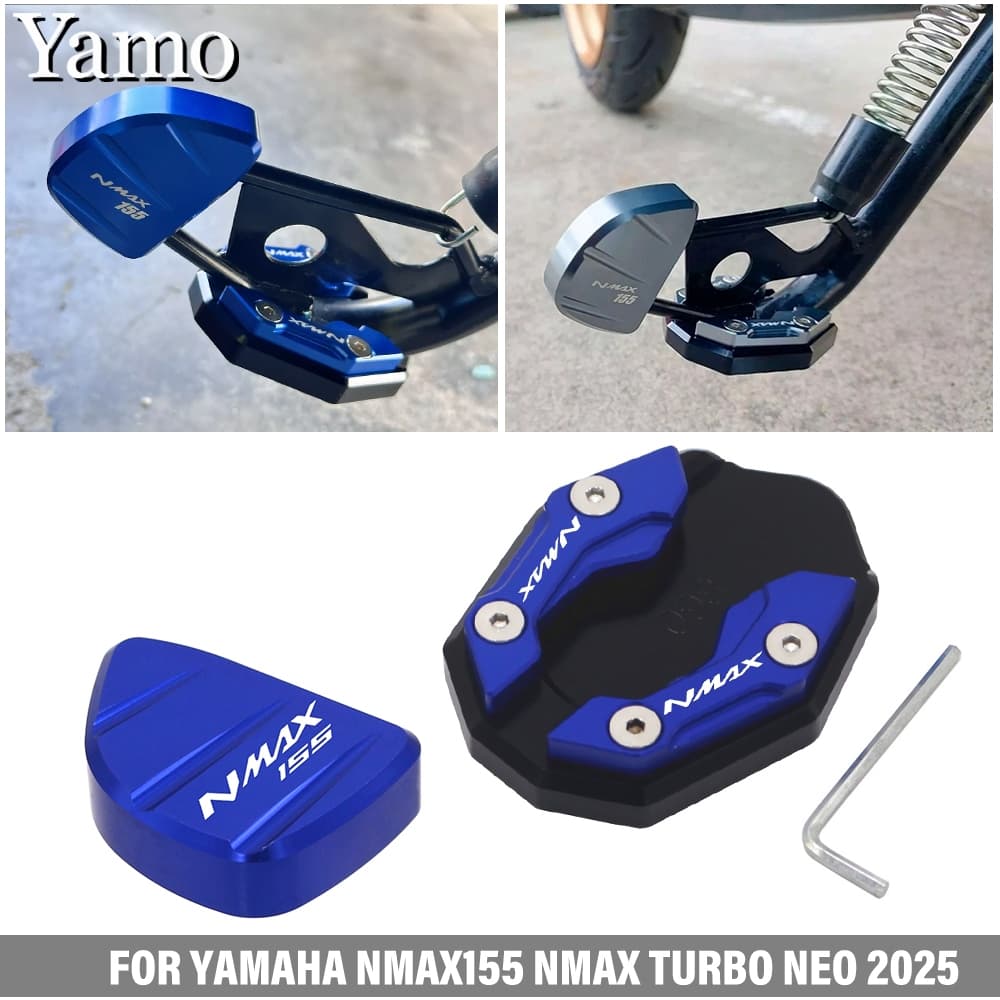 Para YAMAHA NMAX155 NMAX125 NMAX Turbo neo 2025 V3 Pé Suporte Lateral Extensão Almofada Kickstand Kick Stand Placa
