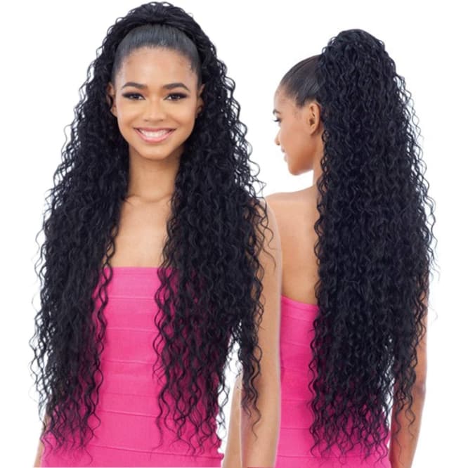 Extensão De Rabo De Cavalo Com Cordão Longo E Encaracolado De 100 Cm De Fibra Biológica