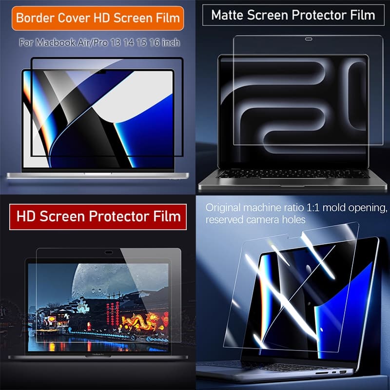 HD/Matte filme protetor de tela para Macbook 13,14,15,16 polegadas (2020-2025, M1 M2 M3 M4)A2337 A2338 A2442 A2681 A2941