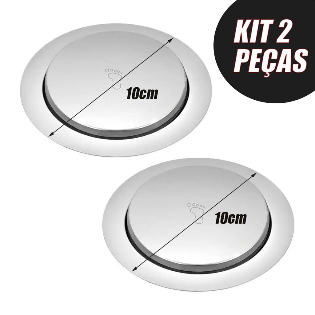 Ralo Click Up Inteligente Quadrado Novo Banheiro Moderno 10x10cm Aço Inox