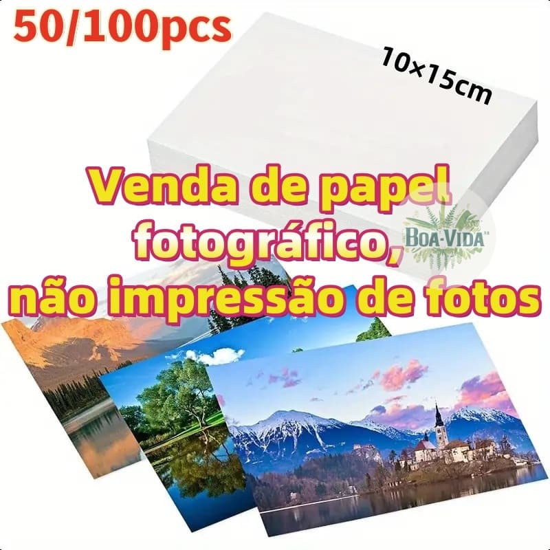 100 Fotos Conjunto de papel fotográfico 10x15cm
