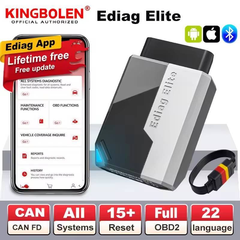Atualização Gratuita Vitalícia À Prova De Combate KINGBOLEN EDIAG ELITE OBD2 Scanner Todos Os Sistemas De Carro Diagnost