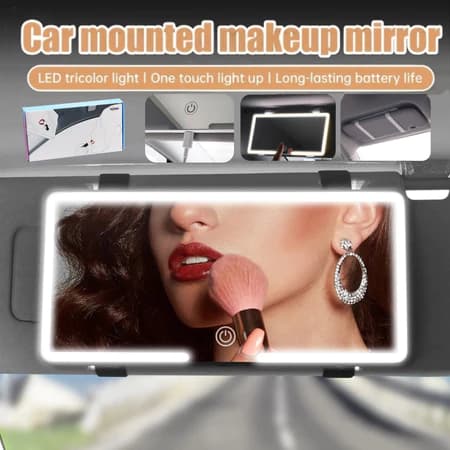 Espelho De Carro Com 3 Modos De Luz E 60 LEDs Recarregável