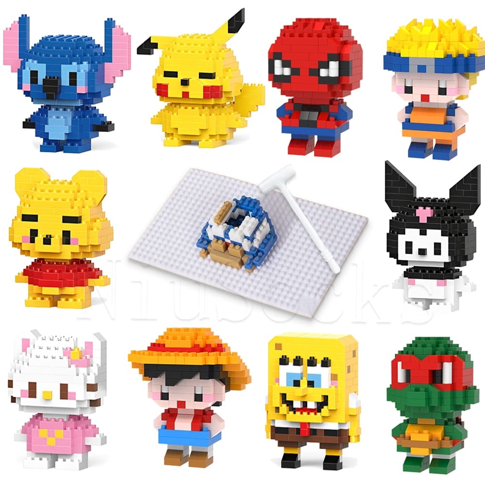 Brinquedos educativos infantis cartoon pequenos blocos de construção presentes de aniversário para homens e mulheres
