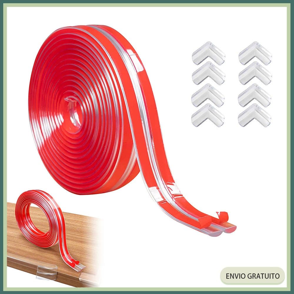 Protectores de borda de mesa de 6m Protectores de mesa de café para crianças +8pcs Protectores de canto