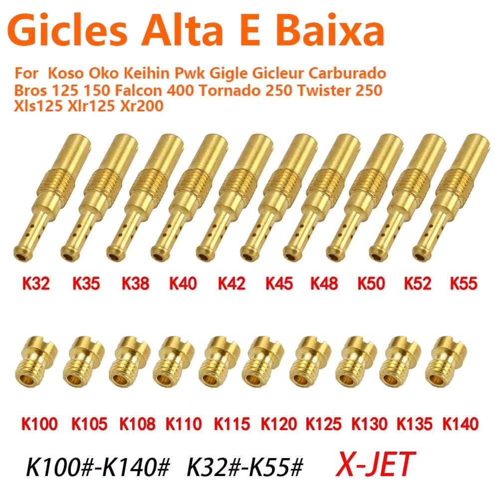 Kit 20 GiclêS Carburador Gigles Cg FAN Titan BROS125 150 Keihin Koso OKO PWK PWM CBX150 200 XR200 XLS XLR 125 Twister