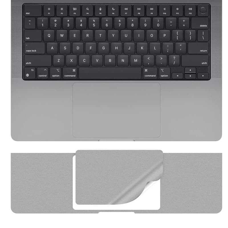 Película De Apoio Meio Para MacBook Air/Pro 13 M1 M2 M3 A2337 A2338 Polegada  Com Trackpad Anti-Risco Sem Cola Esquerda