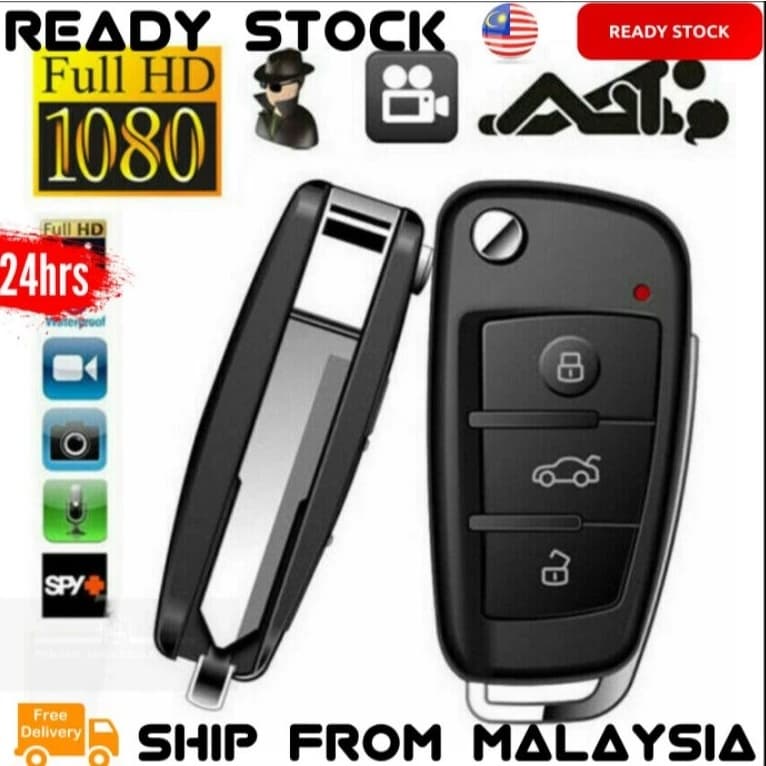 1080P Full HD Chave Do Carro Mini Câmera Infravermelha Visão Noturna Detecção De Movimento Chaveiro De Ação