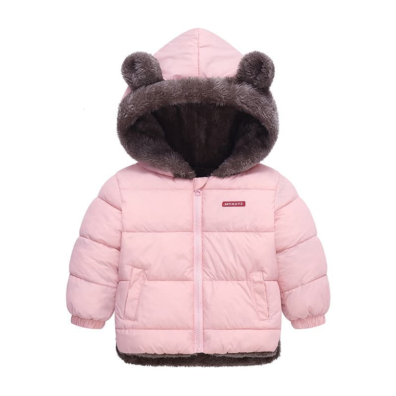Crianças Grosso Casacos Quentes Inverno Velo Com Capuz Jaqueta Meninos Menina Acolchoado Algodão Outerwear