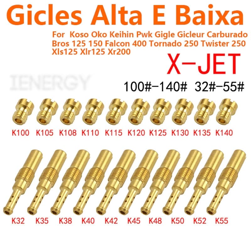 Kit 20 Gicl Nas Carburador Giggles Cg FAN Titan BROS125 150 Keihin Koso OKO PWK PWM CBX150 200 XR200 XLS XLR 125 Twister