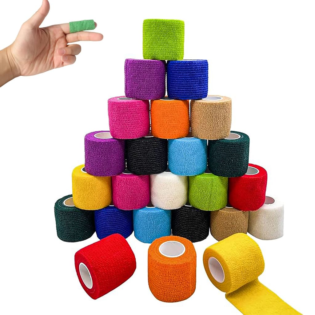 12/24 Pcs Bandagem Profissional 5cmx4.5m | Proteção Antiderrapante Selada p/ Lesões Esportivas (Atletas/Fisio)