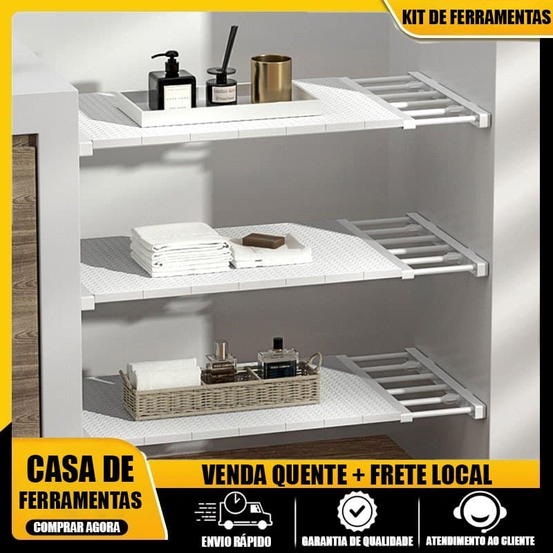 Prateleira Organizadora Divisória Escalonável De Cozinha De Poupança De Espaço