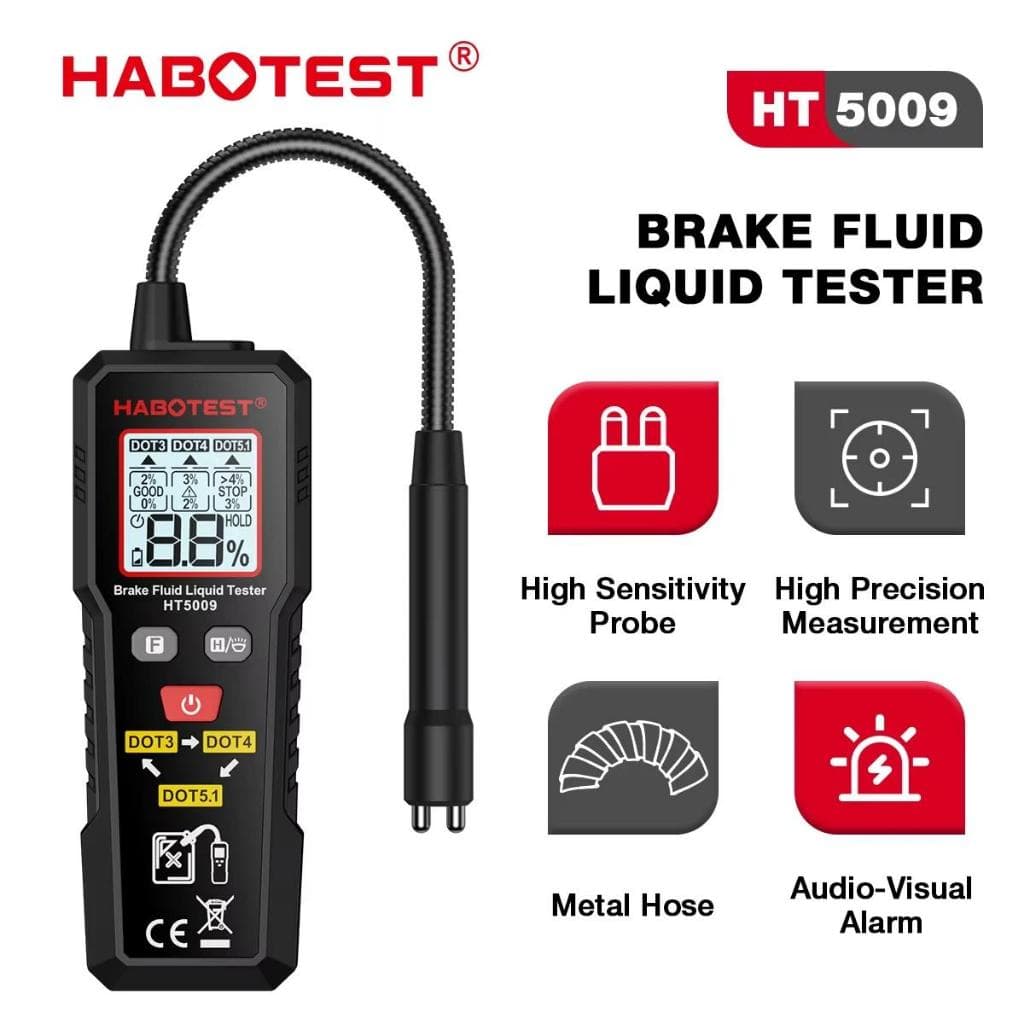 HABOTEST HT5009 Testador De Líquido De Fluido De Freio Caneta De Detecção De Óleo De Alta Precisão Detector De Conteúdo 