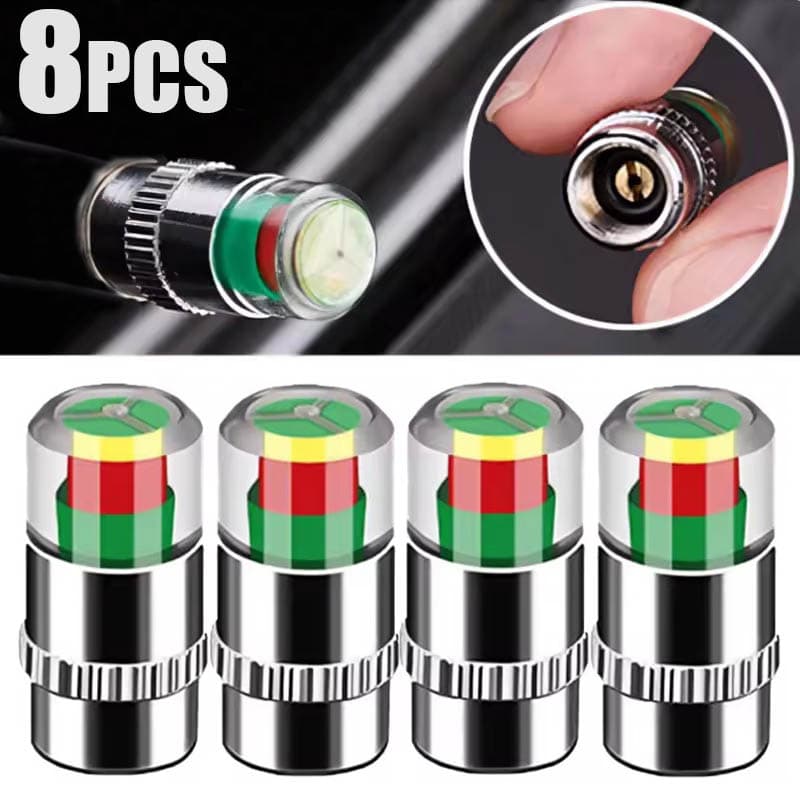 Tampa Da Válvula Do Monitor De Pressão Dos Pneus Motocicleta Carro Universal Ferramenta Inspeção Prata Pneu Acessórios