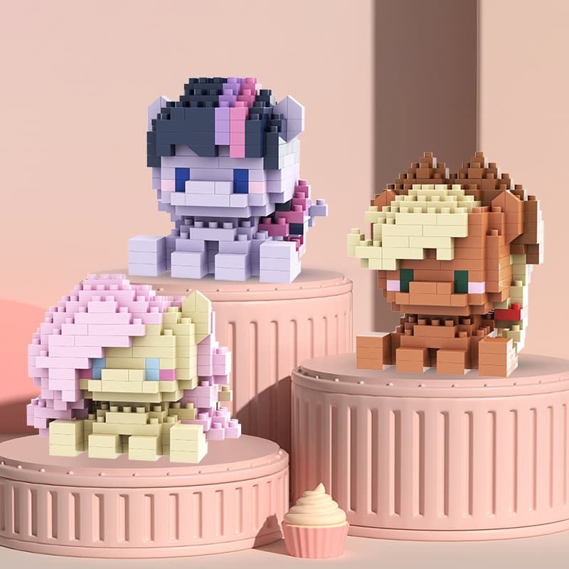 Pequeno Cavalo Dos Desenhos Animados Boneca Bloco De Construção Brinquedo Montagem Partícula Meninos E Meninas Presentes