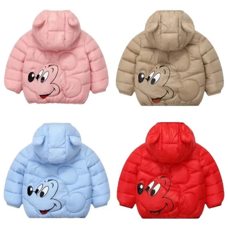 Jaquetas Leves Com Capuz Do Mickey Mouse Outono Inverno Crianças Meninos Meninas Roupas 1-6 Anos De Idade