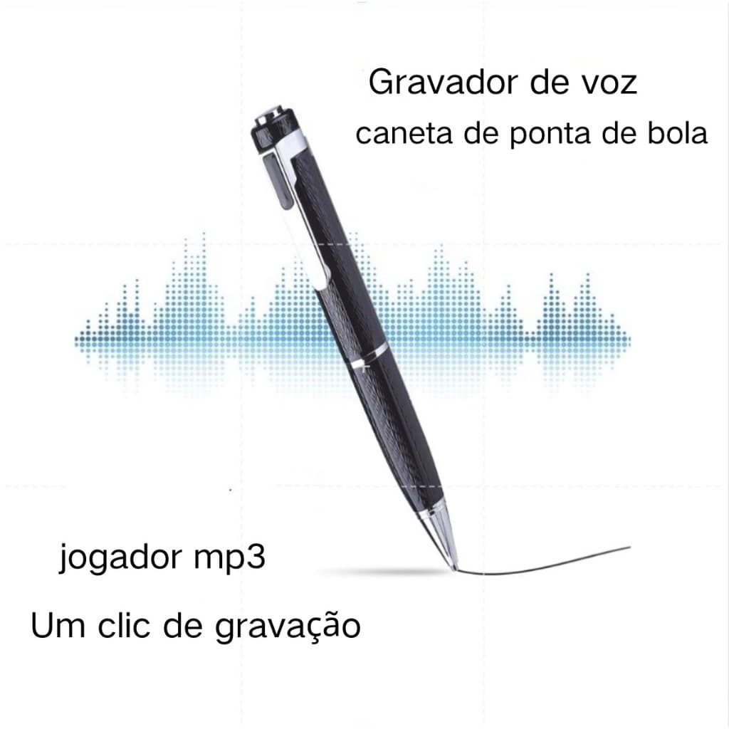Gravador De Voz Digital Esferográfica Recarga De Caneta 8G/16G/32G/64G Flash Driver Gravação De Som Dictafone MP3 Player