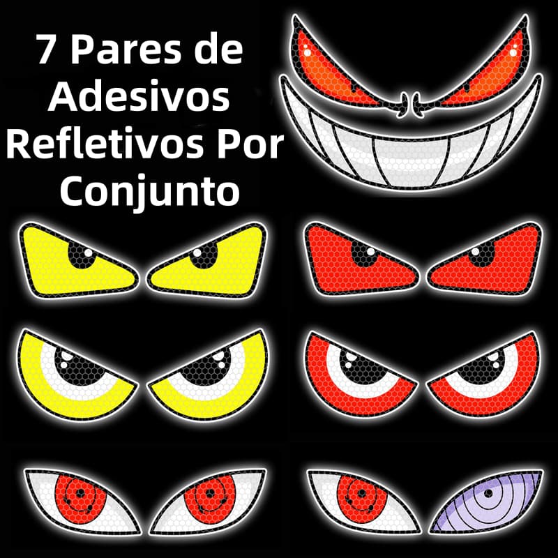 7 PCS Adesivo De Olhos De Demônio , Modificação De Motocicleta , Decoração À Prova D'água , Acessório De Estilo De Moto