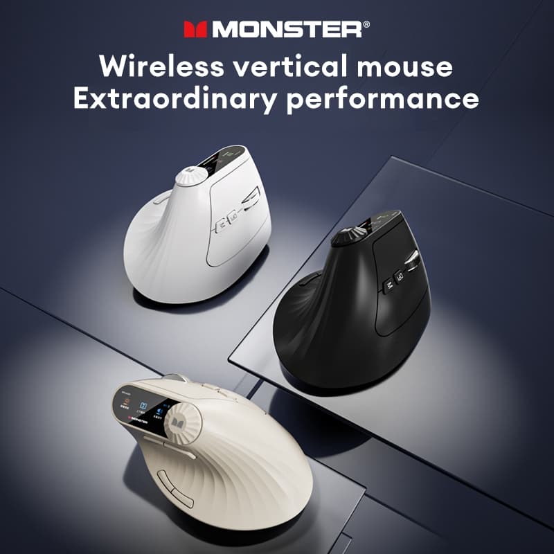 Monster M2 MAX Mouse Bluetooth Sem Fio Antiderrapante Design Ergonômico Luz Multi Dispositivo Compatível Com Bateria De 