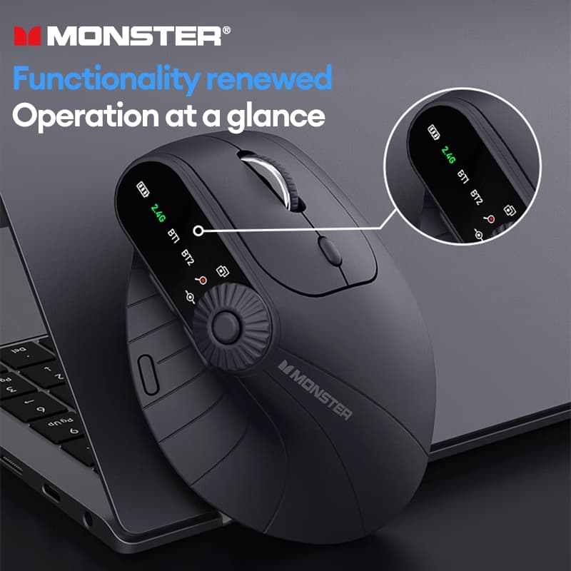 Monster M2 PRO Mouse Sem Fio 2.4G Bluetooth Compatível Com Vários Dispositivos Bateria De Longa Duração E Baixa Latência