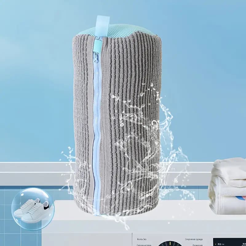 Saco de lavar sapatos para máquina de lavar roupa (cinza, 1 peça)