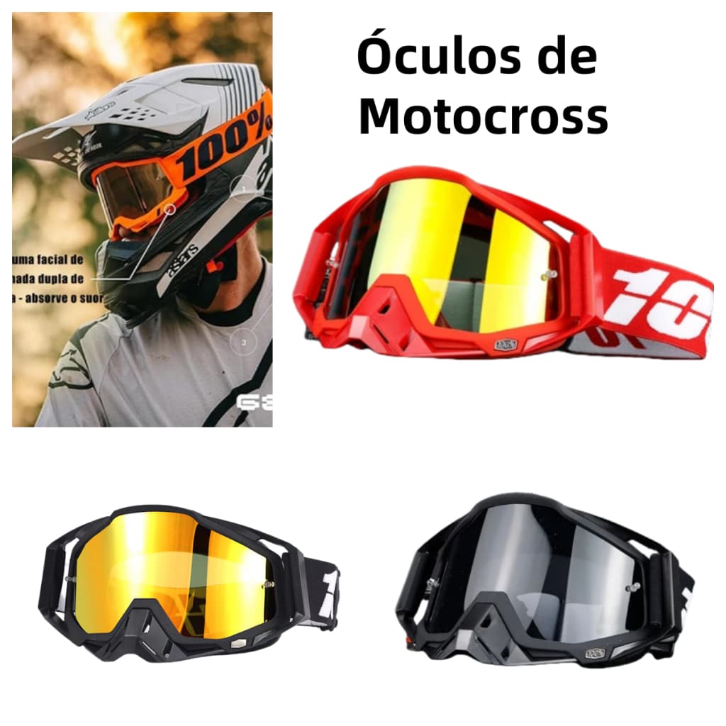 Óculos De Proteção  Motocross E Para-brisa Off-road Óculos de Sol para Ciclismo e à Prova de Vento