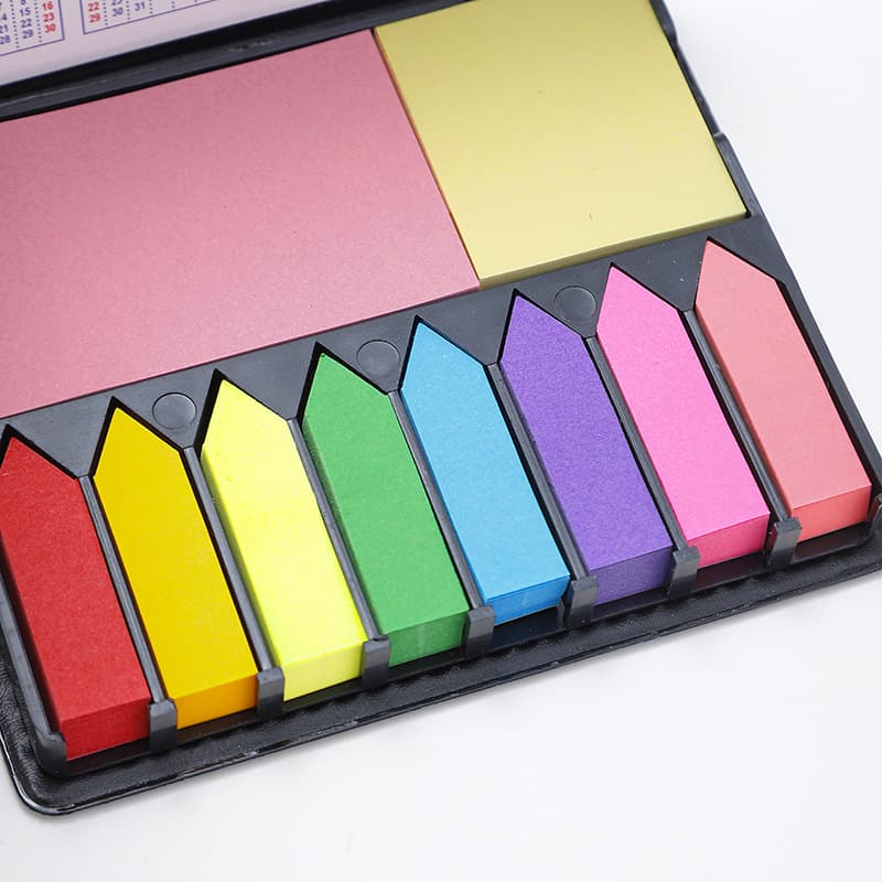 Bloco De Anotações Auto Adesivo Lembrete Com Estojo De Couro Sintético