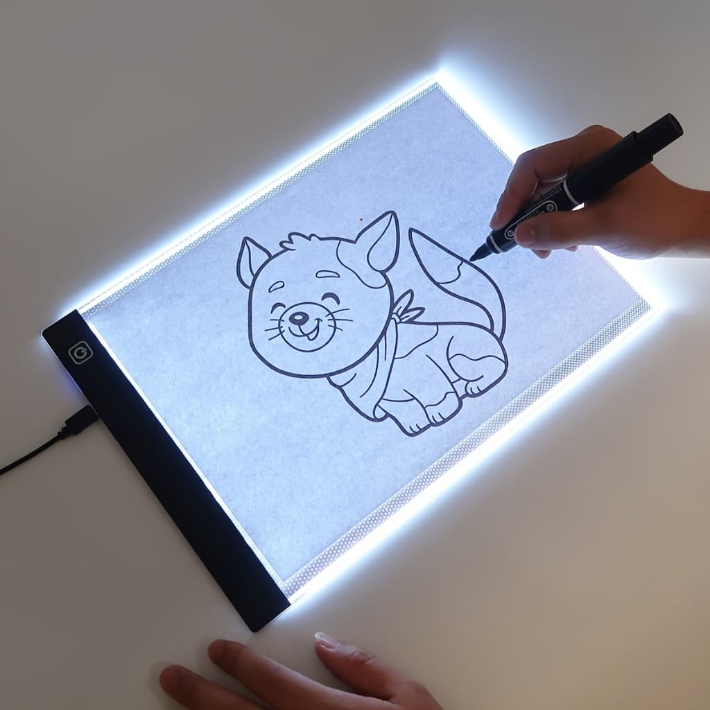 Mesa De Led Luz Branco Desenho Transposição A4 Profissional