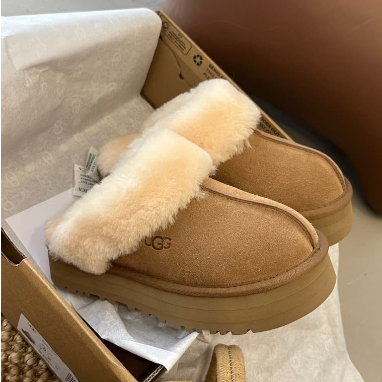 Ug 2025 Novo Baotou Fundo Grosso Moda Chinelos Quentes De Pelúcia 35-45