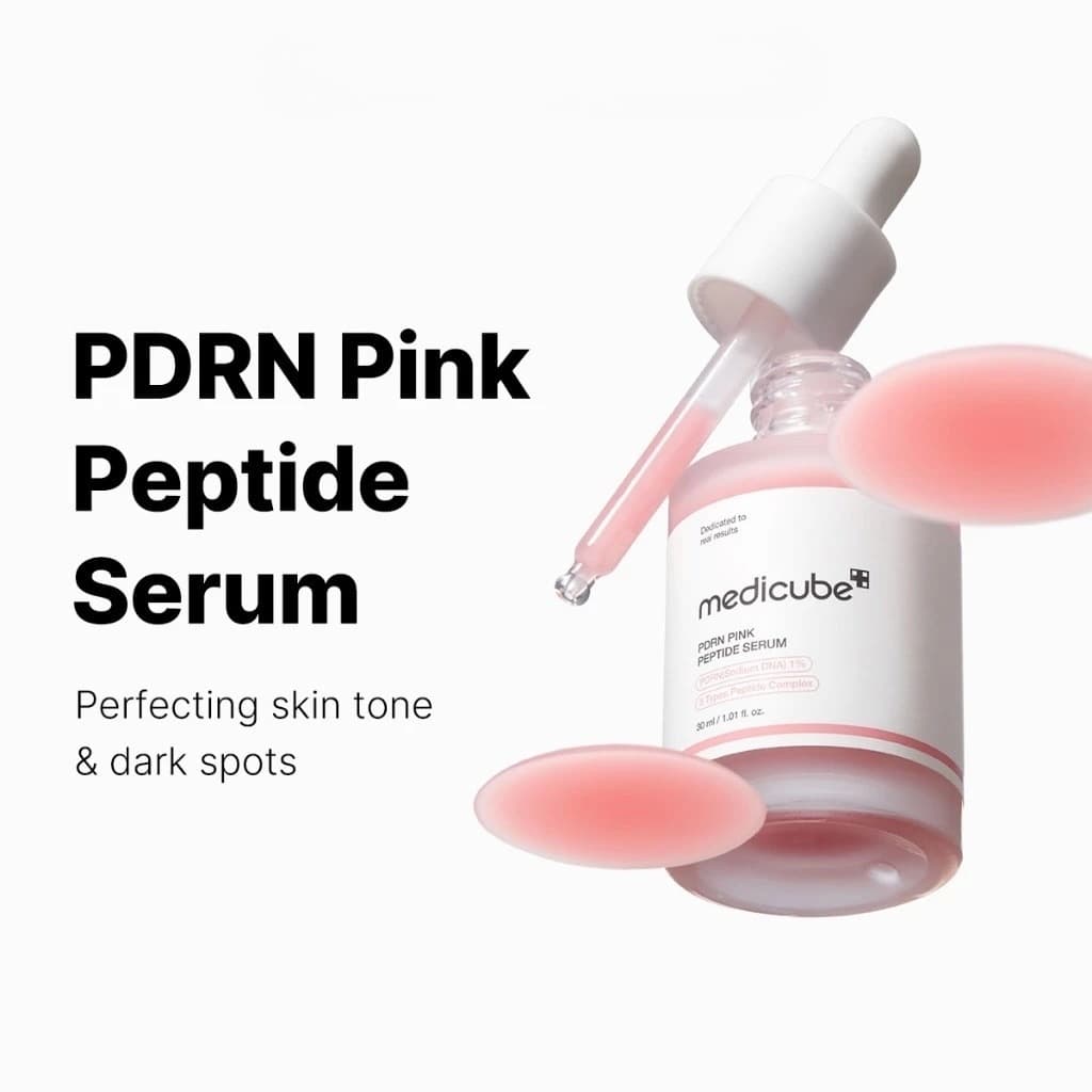 Medicube PDRN Pink Peptide Serum 30ml Manchas Escuras Vidro Brilho Barreira De Colágeno Iluminando