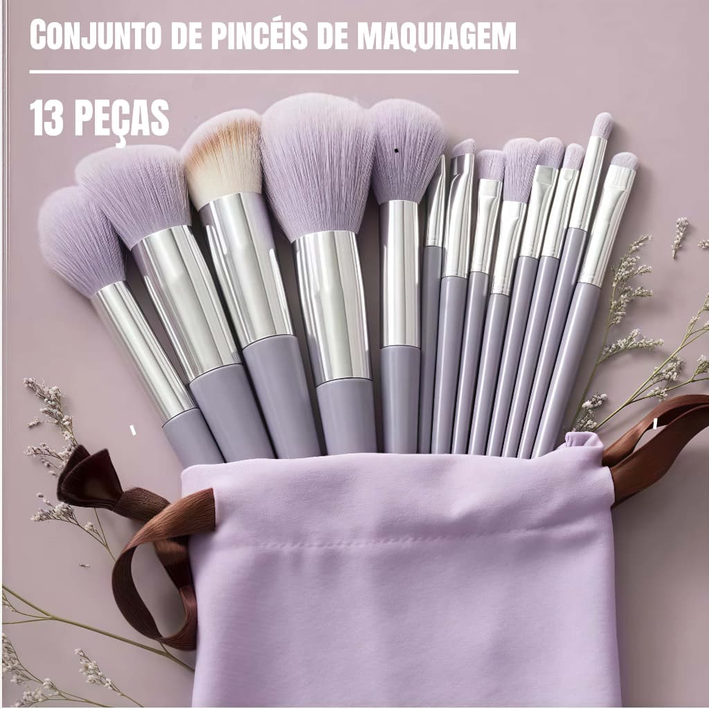 Kit 13 Pçs Pincéis De Maquiagem Contorno Kabuki Profissional