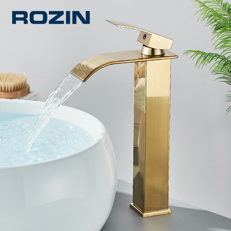 Torneira De Luxo Banheiro Lavabo Cuba Alta‌/Curto Bancada Torneira,Ouro/Cromo/Preto