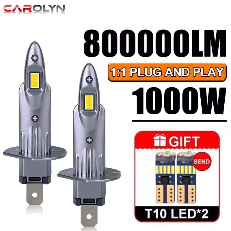 2PCS Lâmpadas LED H1 800000LM 1000W Luz Do Carro H4 H7 H11 H8 H9 HB3 9005 HB4 9006 16 Peças 8054 CSP 6500K 4300K 1 : 1 M